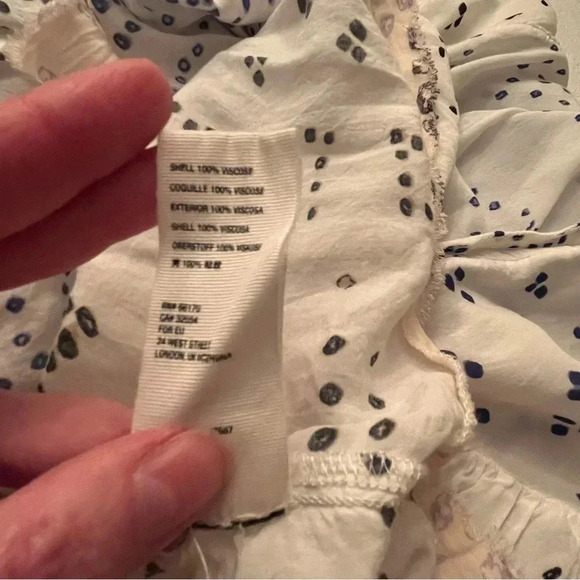 Free People Shibori Ivory Print Long Sleeve Button-Up Tunic Dress Womans Size XS - Picture 9 of 11